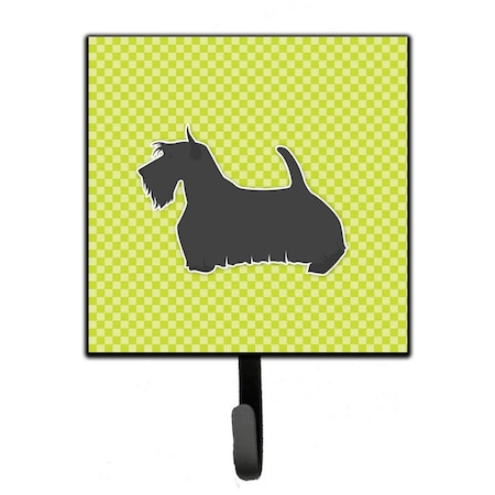 Carolines Treasures Scottish Terrier Checkerboard Green Leash or Key Holder BB3869SH4